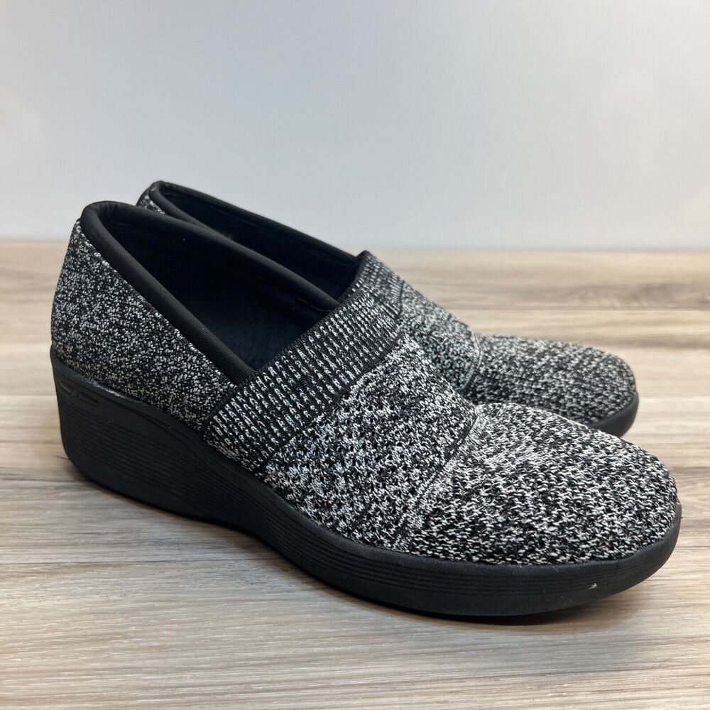 Skechers Clogs Womens Size 10 Pier Lite Wedge‎ Walking Shoes Black White 158410